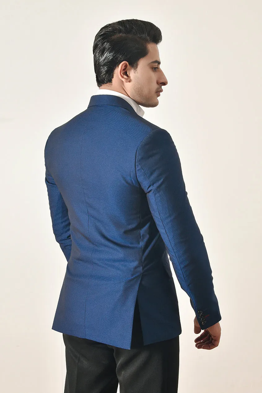 Tint Blue Notch Lapel Blazer