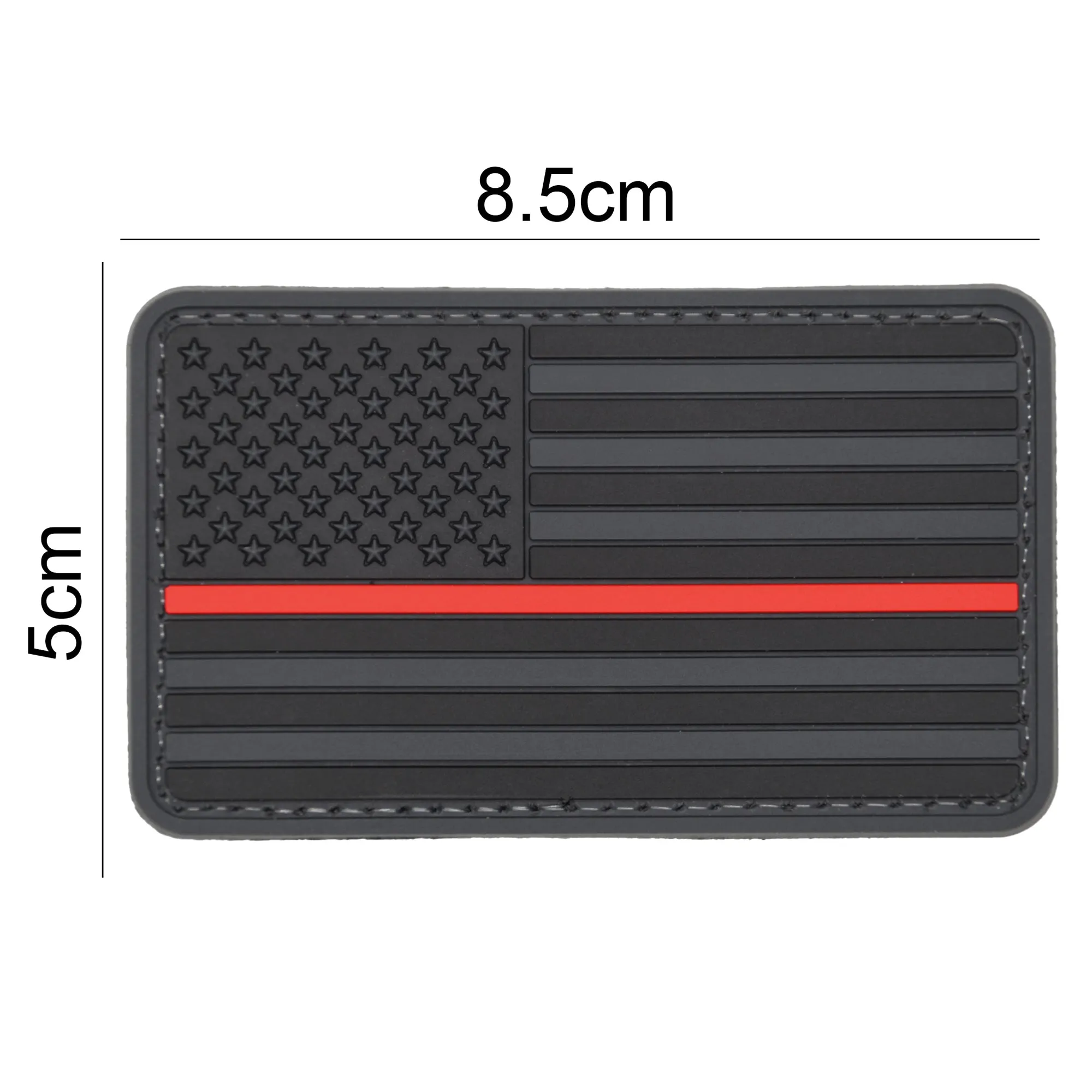 US Flag Red Line Patch Gray