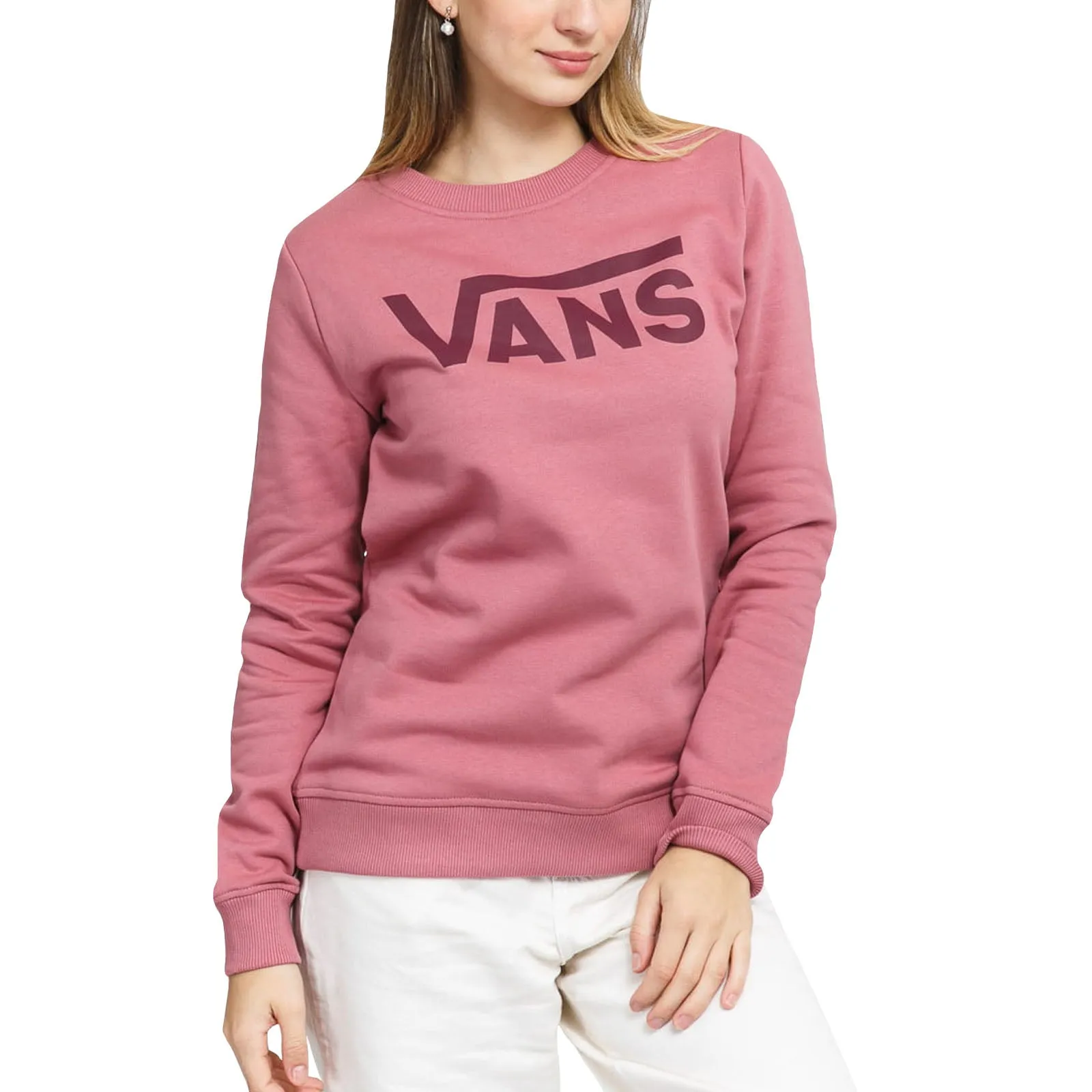Vans Womens Classic V Crew Neck Sweatshirt - Rose
