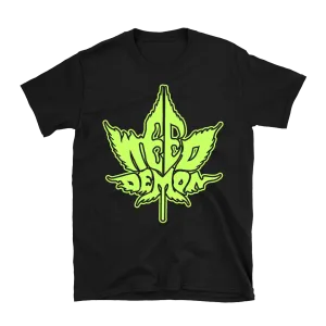 Weed Demon - Green Logo T-Shirt - Black