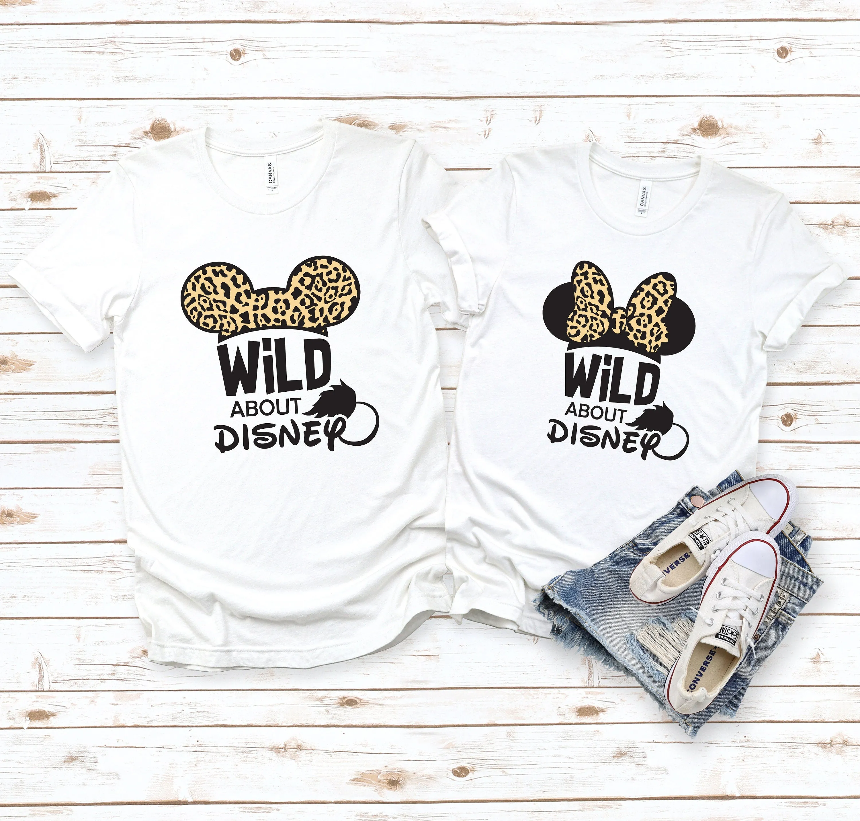 Wild About Disney - Animal Kingdom Minnie and Mickey Shirts - Disney Couples - Matching Shirts - Safari Shirts - Leopard Print