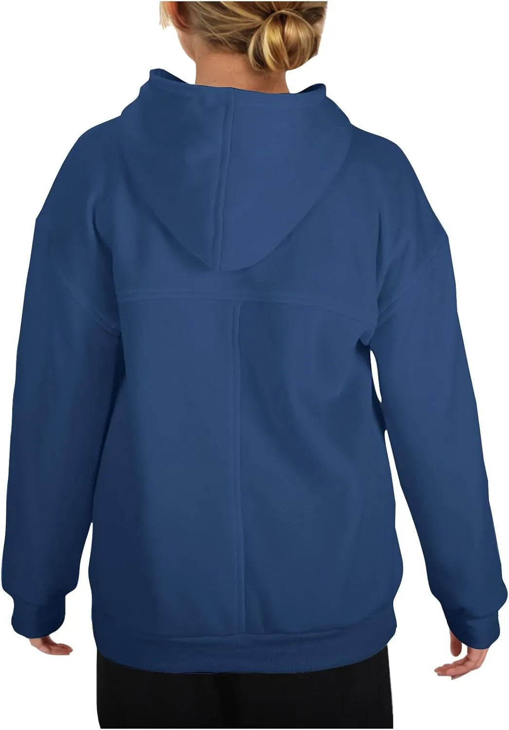 Women's 2024 Casual Hooded Sweatshirts Long Sleeve Solid Oversized Hoodies Loose Cozy Basic Fall Winter Pullover Tops