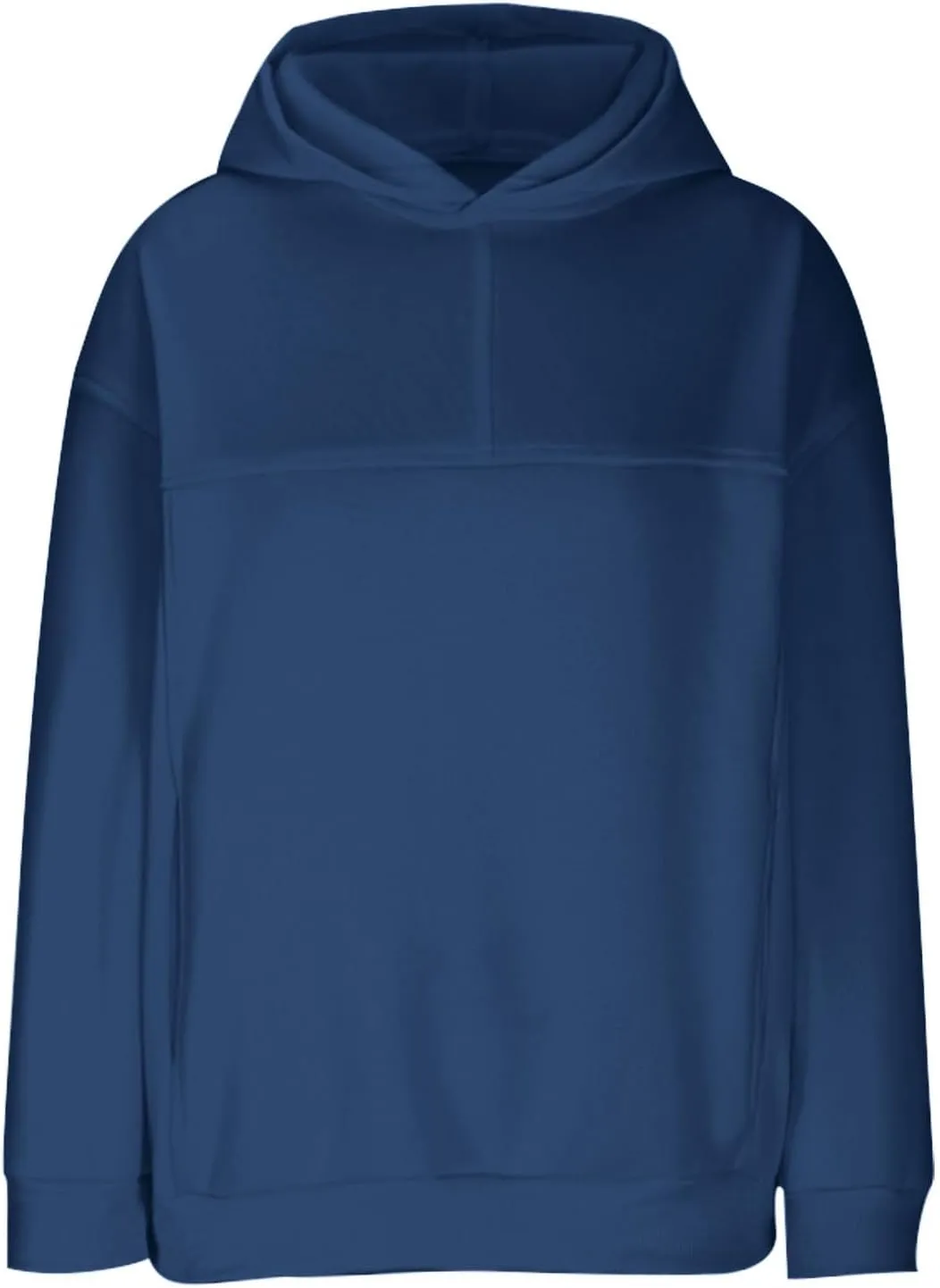 Women's 2024 Casual Hooded Sweatshirts Long Sleeve Solid Oversized Hoodies Loose Cozy Basic Fall Winter Pullover Tops