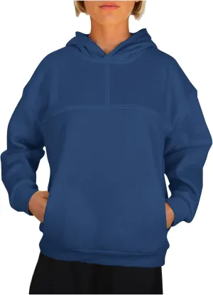 Women's 2024 Casual Hooded Sweatshirts Long Sleeve Solid Oversized Hoodies Loose Cozy Basic Fall Winter Pullover Tops
