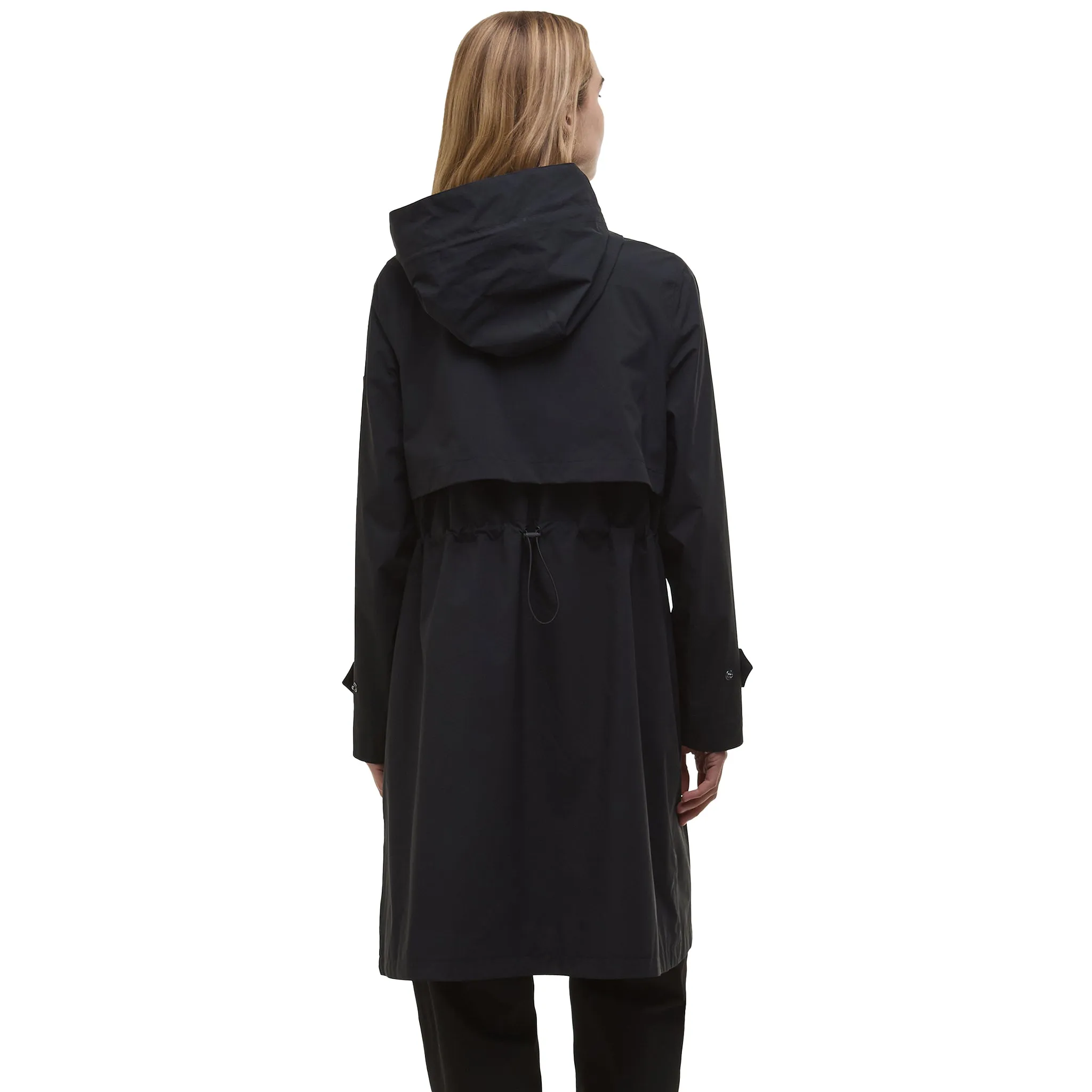 Womens Barbour International Black Longline Kyra Waterproof Coat