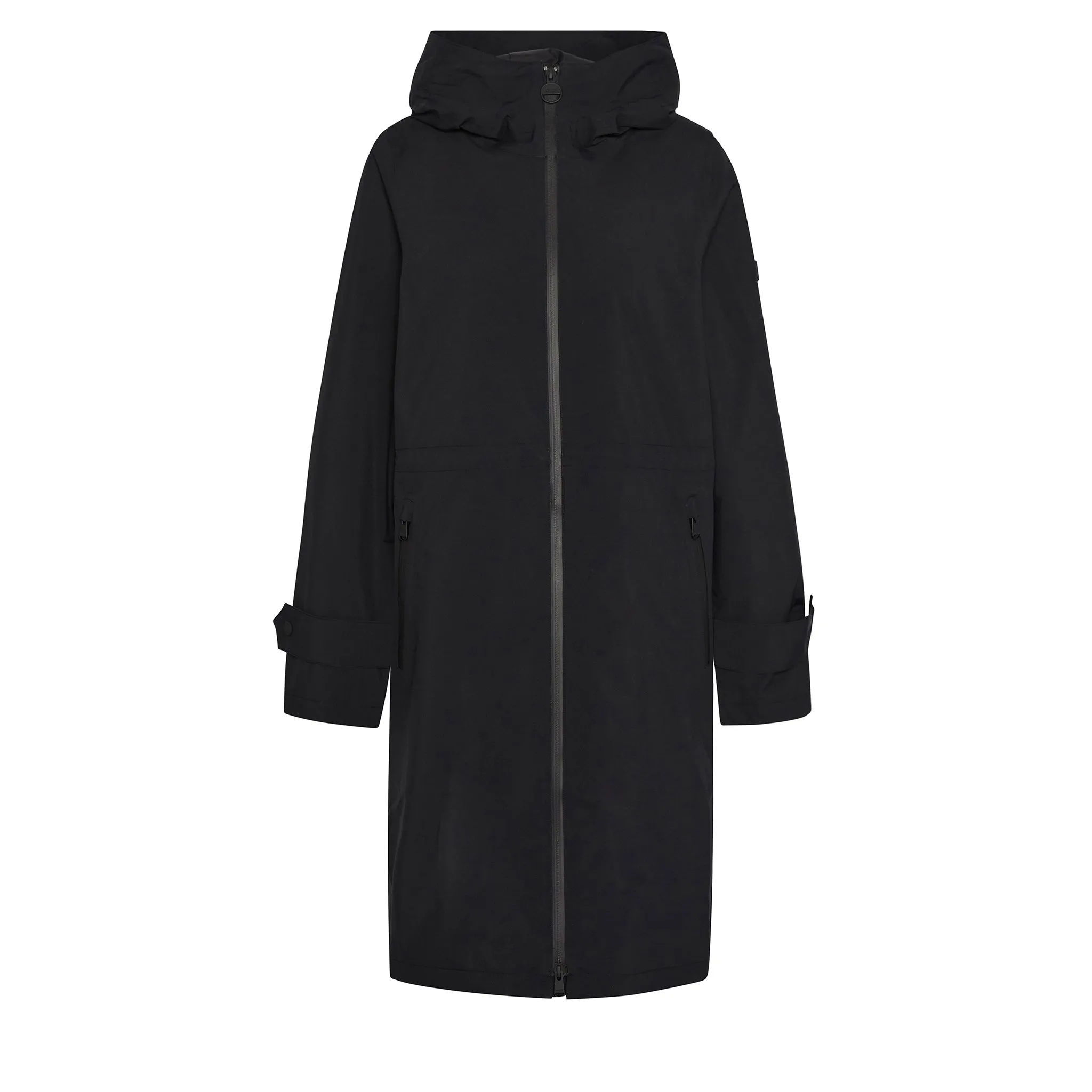 Womens Barbour International Black Longline Kyra Waterproof Coat