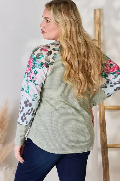 Women's Hailey & Co Full Size Printed Round Neck Blouse