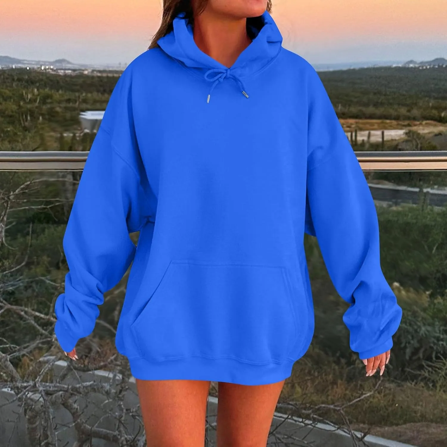 Womens Oversized Hoodies Winter Solid Cute Sweatshirts 2024 Fashion Cozy Plain Trendy Hoodie