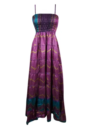 Womens Strappy Plum Bohemian Maxidress Summer Beach Long Dress, S/M