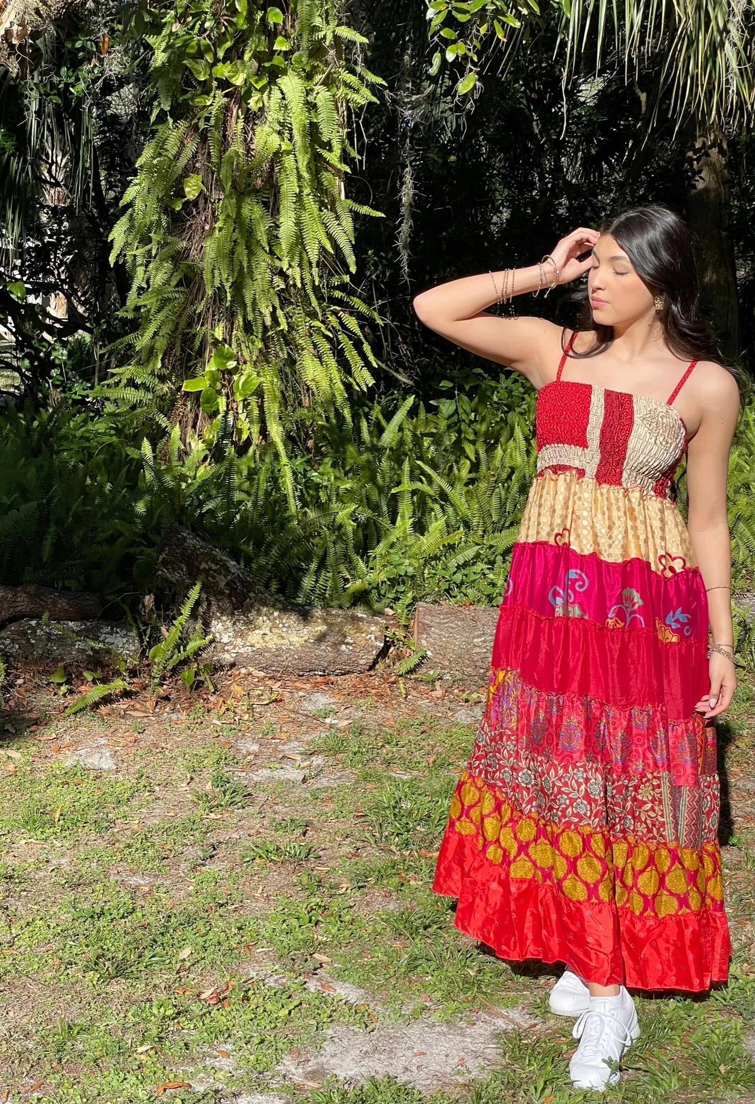 Womens Strappy Plum Bohemian Maxidress Summer Beach Long Dress, S/M