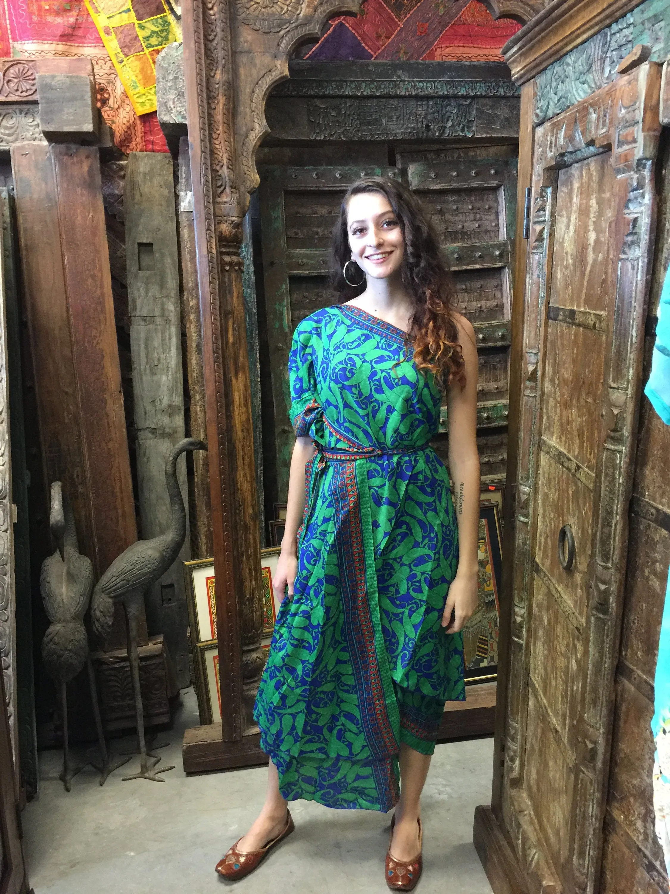 Wrap Skirt, Boho Chic Sari Skirt, Beach Wear Size