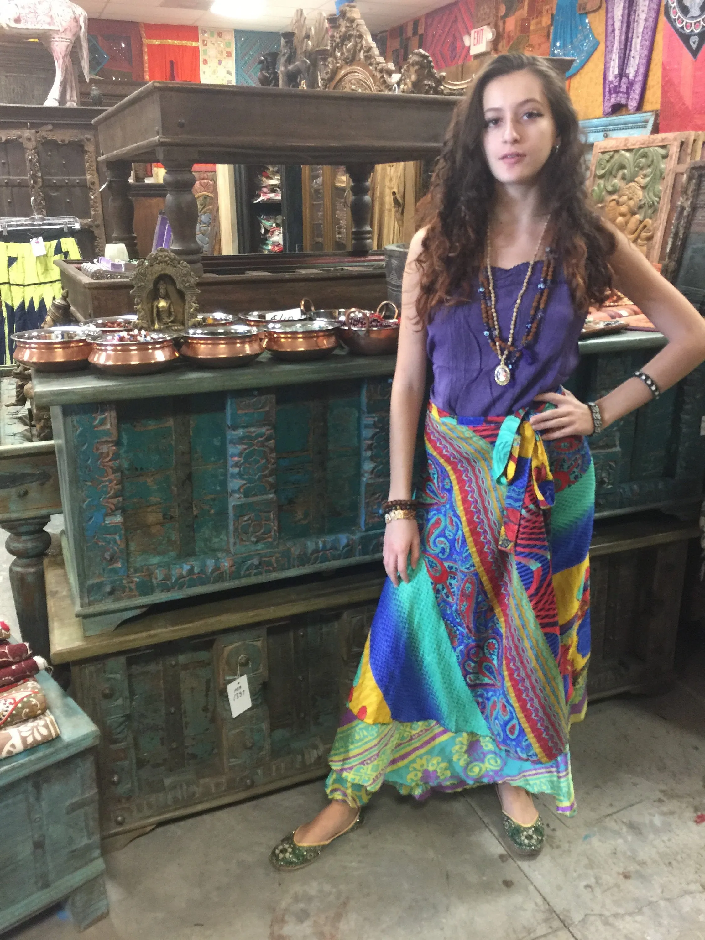Wrap Skirt, Boho Chic Sari Skirt, Beach Wear Size
