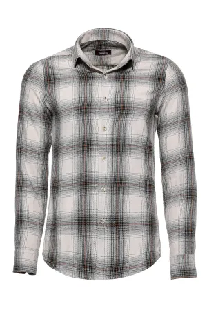 WSS Checked Beige Men Lumberjack Shirt  - Singen