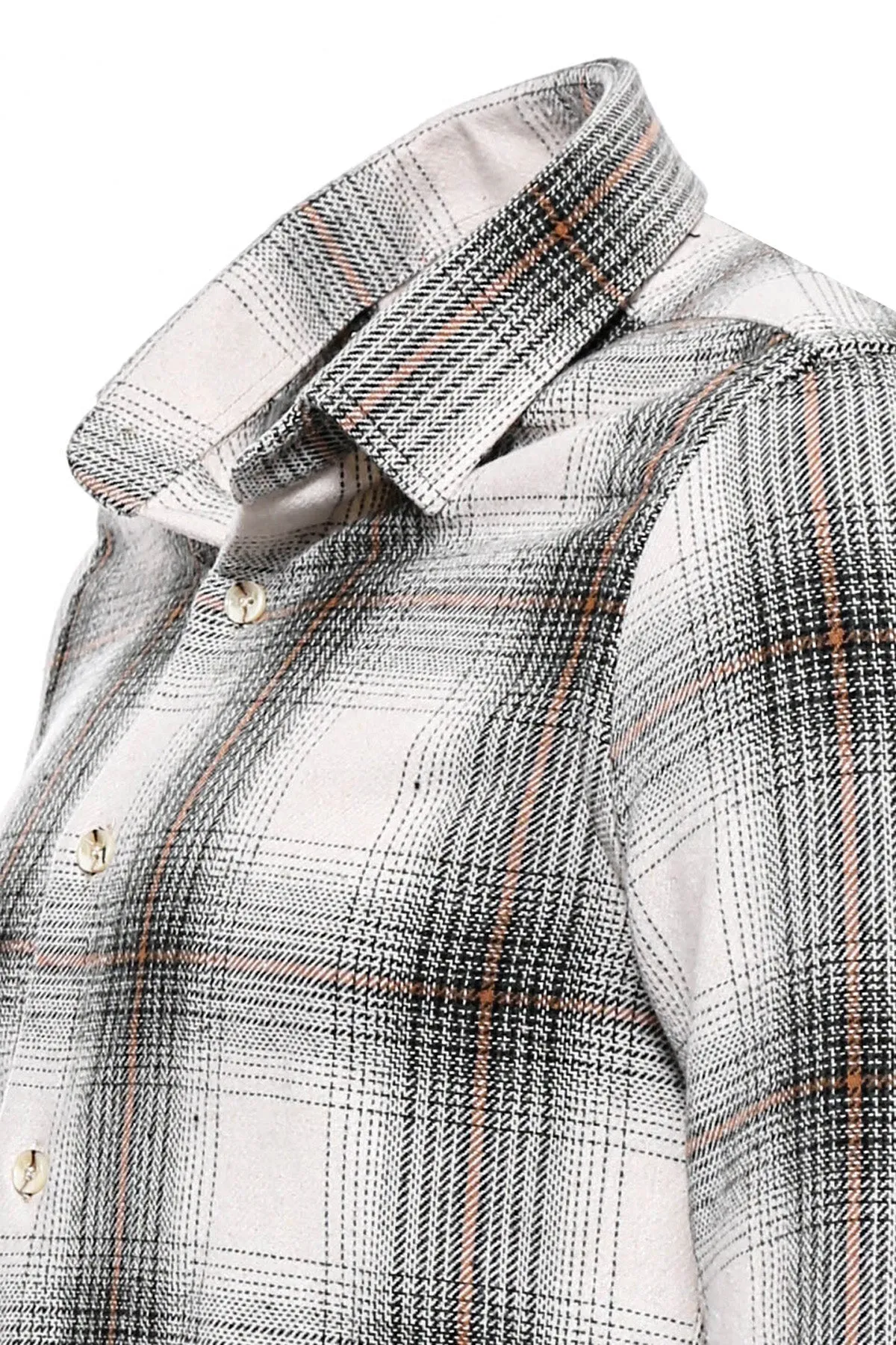 WSS Checked Beige Men Lumberjack Shirt  - Singen